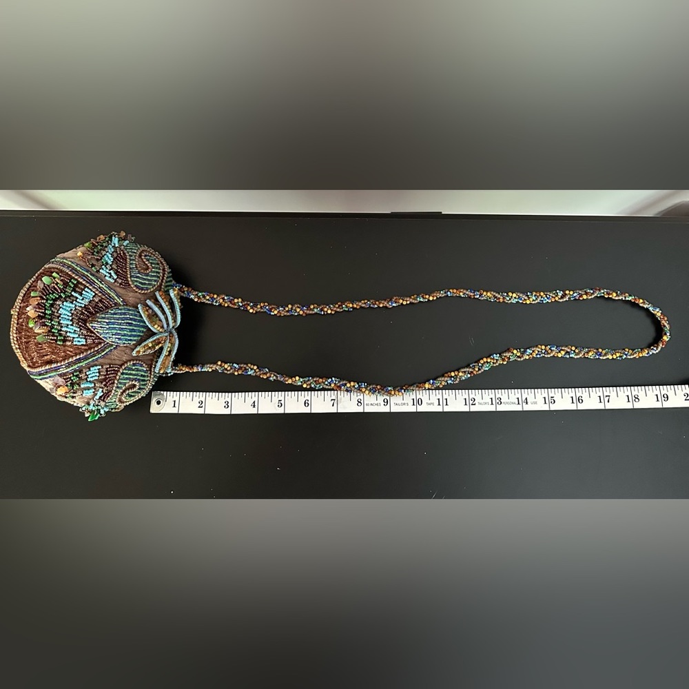 Vintage Mary Frances Beaded Turquoise Multi Color Bird Purse - Picture 3 of 16